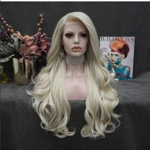 Platinum Blonde Lace Front Wig - Picture 2 of 5